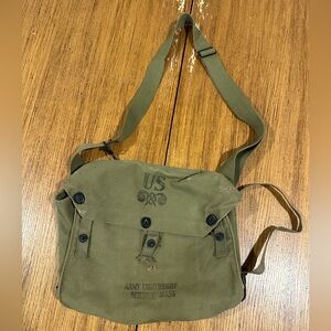 Vintage Olive Green Military Shoulder Bag